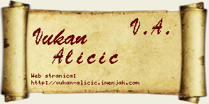 Vukan Aličić vizit kartica